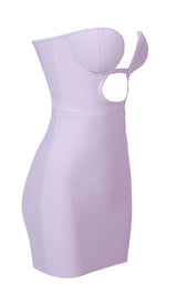 BANDEAU BANDAGE MINI DRESS IN LILAC DRESS STYLE OF CB