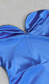 BANDEAU BODYCON MIDI DRESS IN BLUE DRESS STYLE OF CB