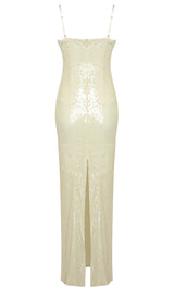 SEQUIN MAXI DRESS IN BROWN Dresses styleofcb