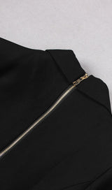 BELTED DOUBLE-BREASTED BLACK SUIT DRESSES styleofcb