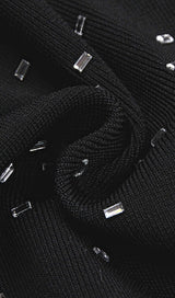 BLACK CRYSTAL PLUNGE MINI DRESS Dresses styleofcb