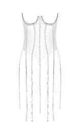 BLACK CRYSTAL TASSELS CORSET Shirts & Tops styleofcb 34B/75 WHITE