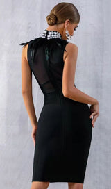 BLACK DIAMOND MIDI BANDAGE DRESS styleofcb