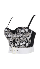 BLACK EMBELLISHED BELT CORSET Shirts & Tops styleofcb
