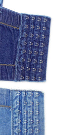 BUSTIER DENIM TOP IN BLUE DRESS STYLE OF CB