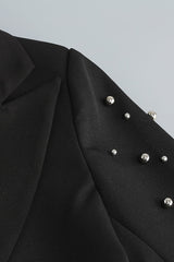 BEADED SPIRAL BLAZER IN BLACK BODYSUITS & JUMPSUITS styleofcb