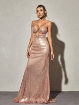 STRAPLESS SEQUIN MAXI DRESS Dresses Oh CICI