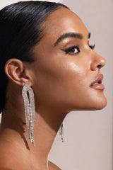 SILVER DIAMANTE TASSEL EARRINGS JEWELLERY styleofcb