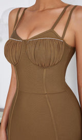 CORSET MAXI DRESS IN BROWN Dresses styleofcb