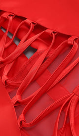 CORSET PLUNGE JACKET DRESS IN RED DRESS STYLE OF CB