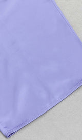 COWL NECK SATIN SPLIT THIGH MIDI DRESS IN ORCHID DRESS STYLE OF CB