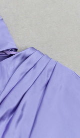 COWL NECK SATIN SPLIT THIGH MIDI DRESS IN ORCHID DRESS STYLE OF CB