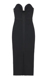 CRYSTAL EMBELLISHED MIDI DRESS IN BIACK Dresses styleofcb