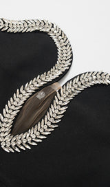 CRYSTAL EMBELLISHED MIDI DRESS IN BIACK Dresses styleofcb