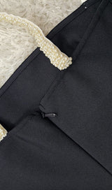 CRYSTAL EMBELLISHED TRIM MIDI DRESS IN BLACK DRESS STYLE OF CB