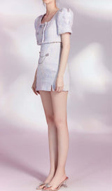 CRYSTAL EMBELLISHED TWO PIECE IN LILAC DRESS STYLE OF CB