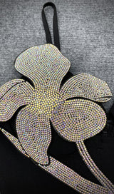 CRYSTAL FLOWER BANDAGE MINI DRESS IN WHITE Dresses styleofcb