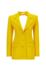 CRYSTAL OPEN BACK JACKET DRESS IN YELLOW DRESS STYLE OF CB