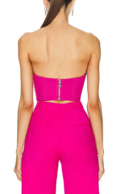 CRYSTAL STITCHED CUTOUT TWO PIECE SET IN PINK DRESS sis label
