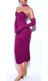 CRYSTAL HALTER NECK MIDI DRESS IN GRAPE DRESS STYLE OF CB