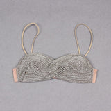 CRYSTALS BANDEAU TOP IN SILVER styleofcb