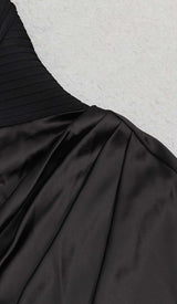 CUT OUT FRONT SATIN CAMI MIDI DRESS IN BLACK DRESS STYLE OF CB