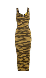CUT OUT LEOPARD KNIT MAXI DRESS Dresses styleofcb