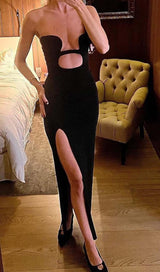 CUT-OUT BODYCON MAXI DRESS IN BLACK DRESS STYLE OF CB
