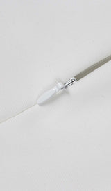 CUTOUT CRYSTALS HIGH-LOW DRESS IN WHITE DRESS STYLE OF CB