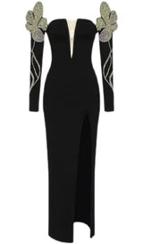 DEEP V MAXI DRESS IN BLACK Dresses styleofcb