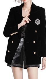 DOUBLE BREASTED BLAZER IN BLACK DRESS STYLE OF CB