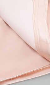 DRAPED STRAPLESS MINI DRESS IN PALE PINK Dresses styleofcb