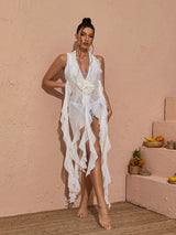 PLUNGE MESH TOP IN WHITE Tops Oh CICI