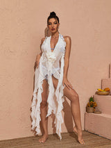 PLUNGE MESH TOP IN WHITE Tops Oh CICI