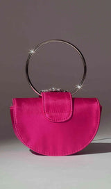 SATIN CRYSTAL CLUTCH IN HOT PINK Bags styleofcb