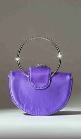 SATIN CRYSTAL CLUTCH IN PURPLE Bags styleofcb