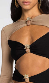 EMBELLISHED CUTOUT MAXI DRESS IN SEMI DRESS STYLE OF CB