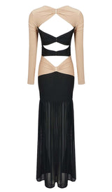 EMBELLISHED CUTOUT MAXI DRESS IN SEMI DRESS STYLE OF CB