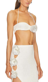 EMBELLISHED TOP WITH HIGH-LOW DRESS IN WHITE DRESS sis label