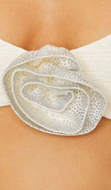 EMBELLISHED TOP WITH HIGH-LOW DRESS IN WHITE DRESS sis label