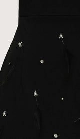 FEATHER RHINESTONES BODYCON MIDI DRESS IN BLACK DRESS styleofcb