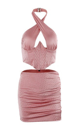 FISHBONE MINI DRESS IN PINK styleofcb