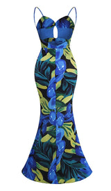 FLORAL BACKLESS MAXI DRESS IN BLUE DRESS STYLE OF CB