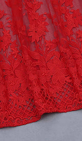 FLORAL CORSET LACE MAIX DRESS IN RED DRESS STYLE OF CB