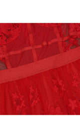 FLORAL CORSET LACE MAIX DRESS IN RED DRESS STYLE OF CB
