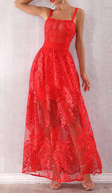 FLORAL CORSET LACE MAIX DRESS IN RED DRESS STYLE OF CB