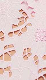 FLORAL LACE EMBROIDERED MIDI DRESS IN PINK DRESS STYLE OF CB