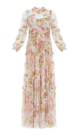FLORAL-PRINT RUFFLED MAXI DRESS DRESS STYLE OF CB