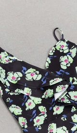 FLORAL PRINT RUFFLES MIDI DRESS DRESS STYLE OF CB