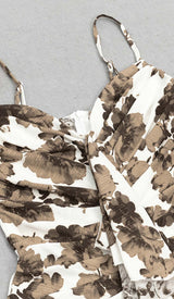 FLORAL RUFFLE MIDI DRESS IN WHITE DRESS STYLE OF CB